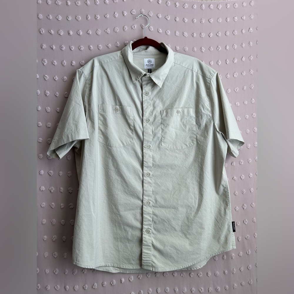 Flylow Men’s Phil A Shirt Short Sleeve Button Down Hiking Outdoors Sz XL‎ Khaki
